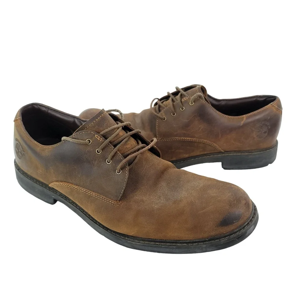 Timberland Brown Stormbuck Waterproof Plain Toe Oxford Brown Size 10.5M 78533